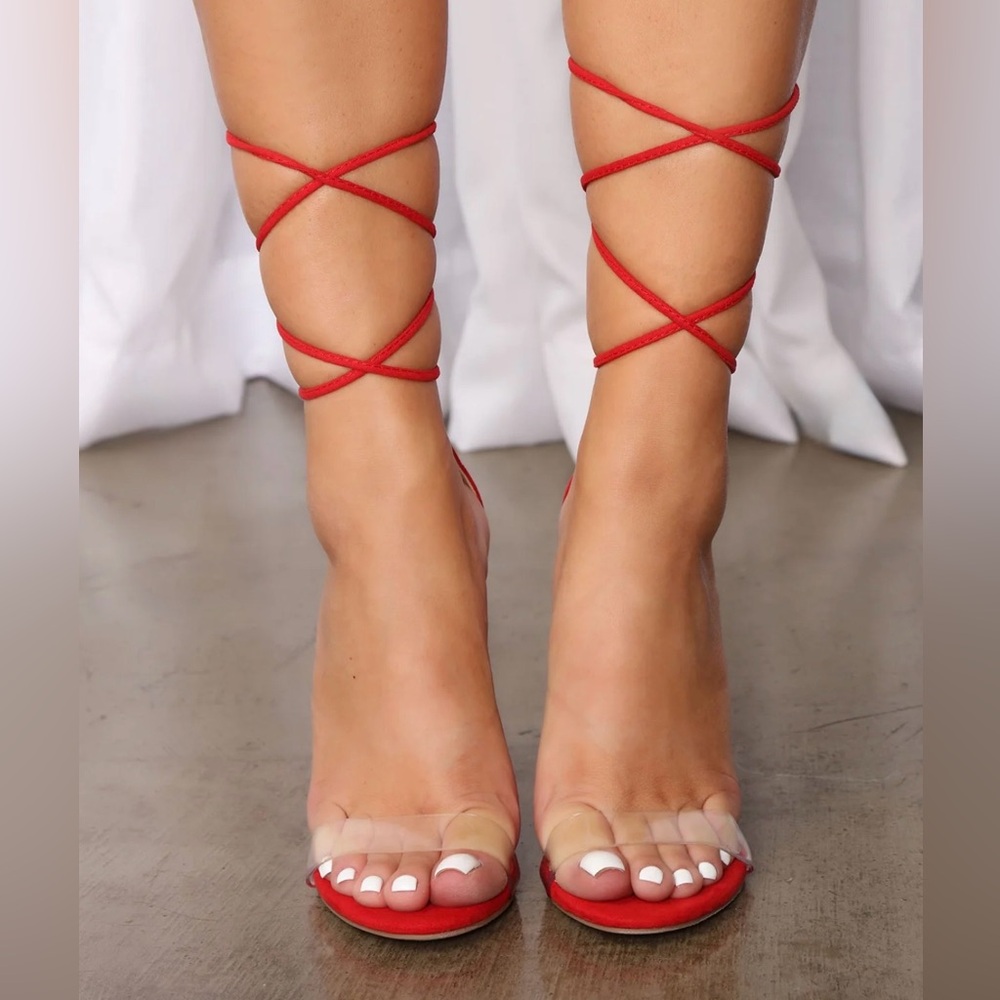 🤩H-P🤩Fashion Nova Lose It All Heel - Red🛍️ - Picture 3 of 11
